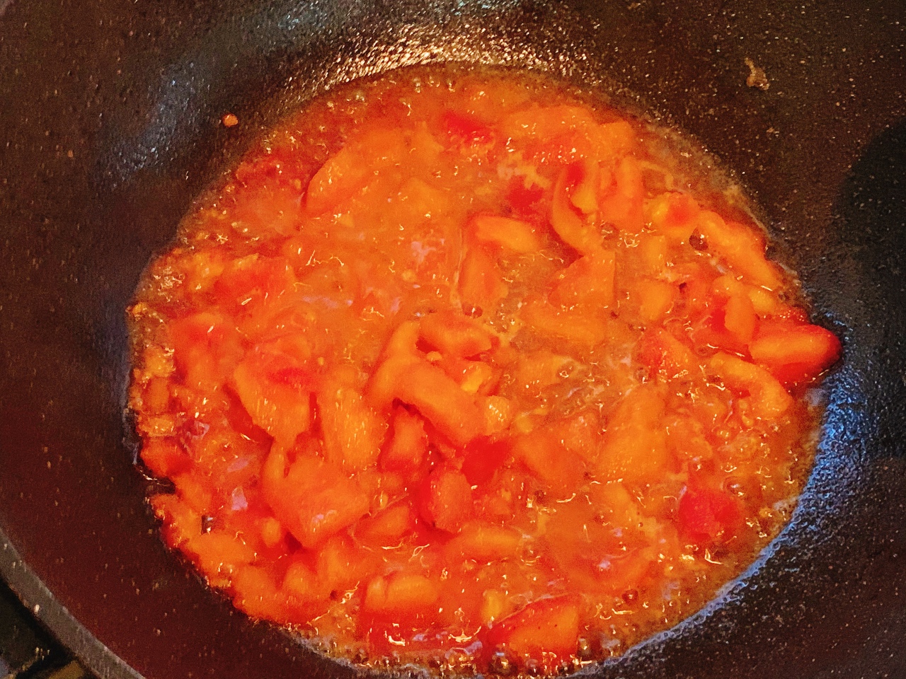 酸爽开胃❗️超级好吃的番茄火腿鸡蛋盖浇面的做法 步骤6