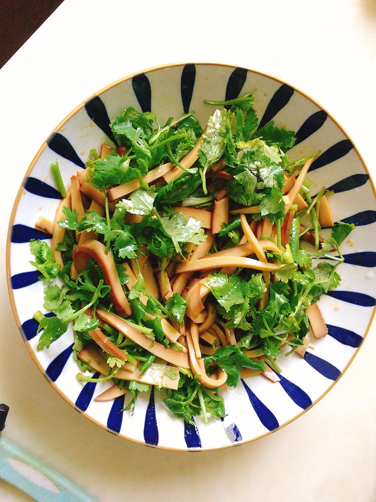 酪酪伊做的豆腐干拌香菜