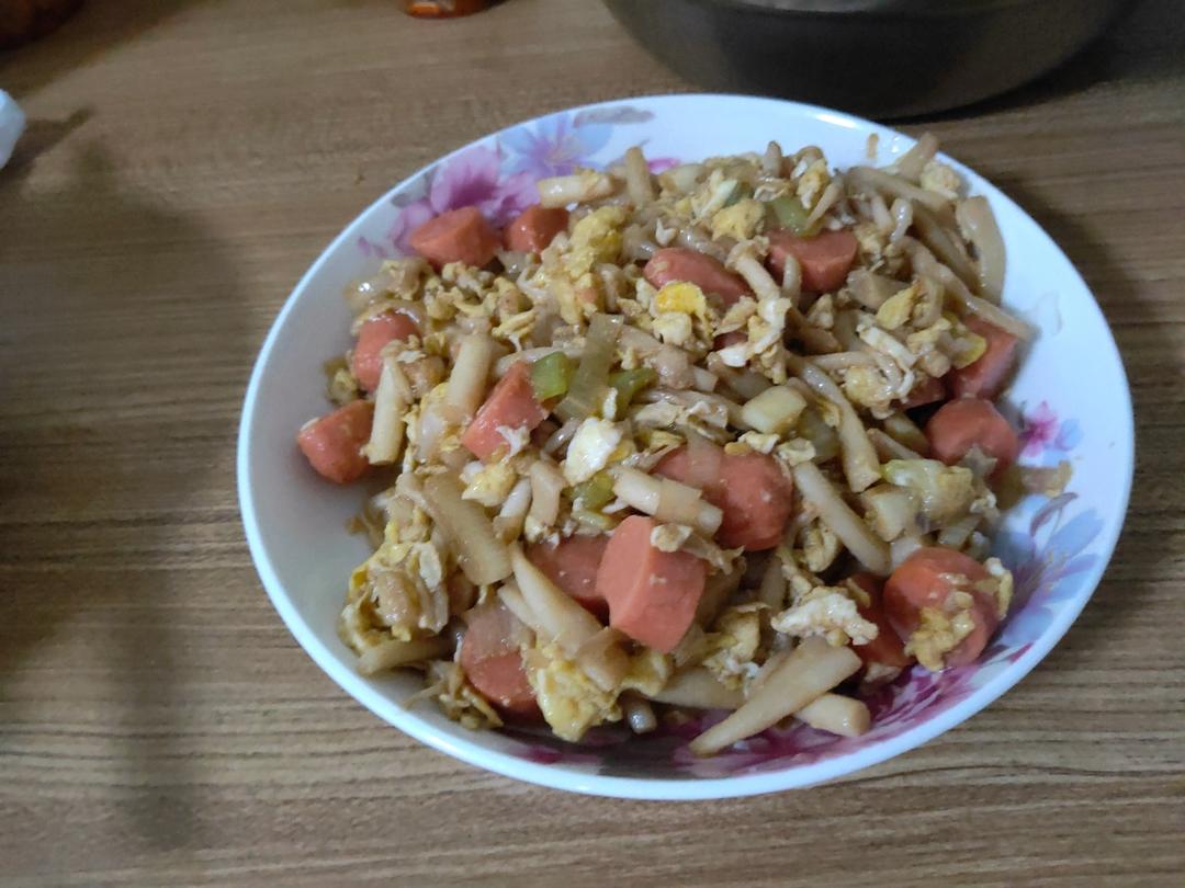 白玉菇炒火腿