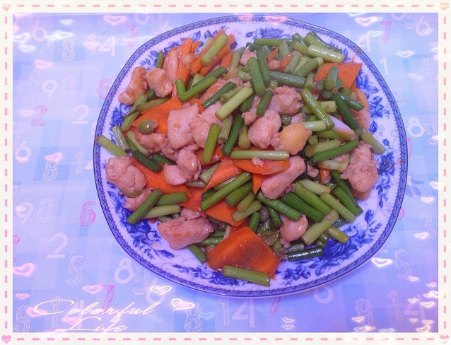 蒜苗炒肉丝