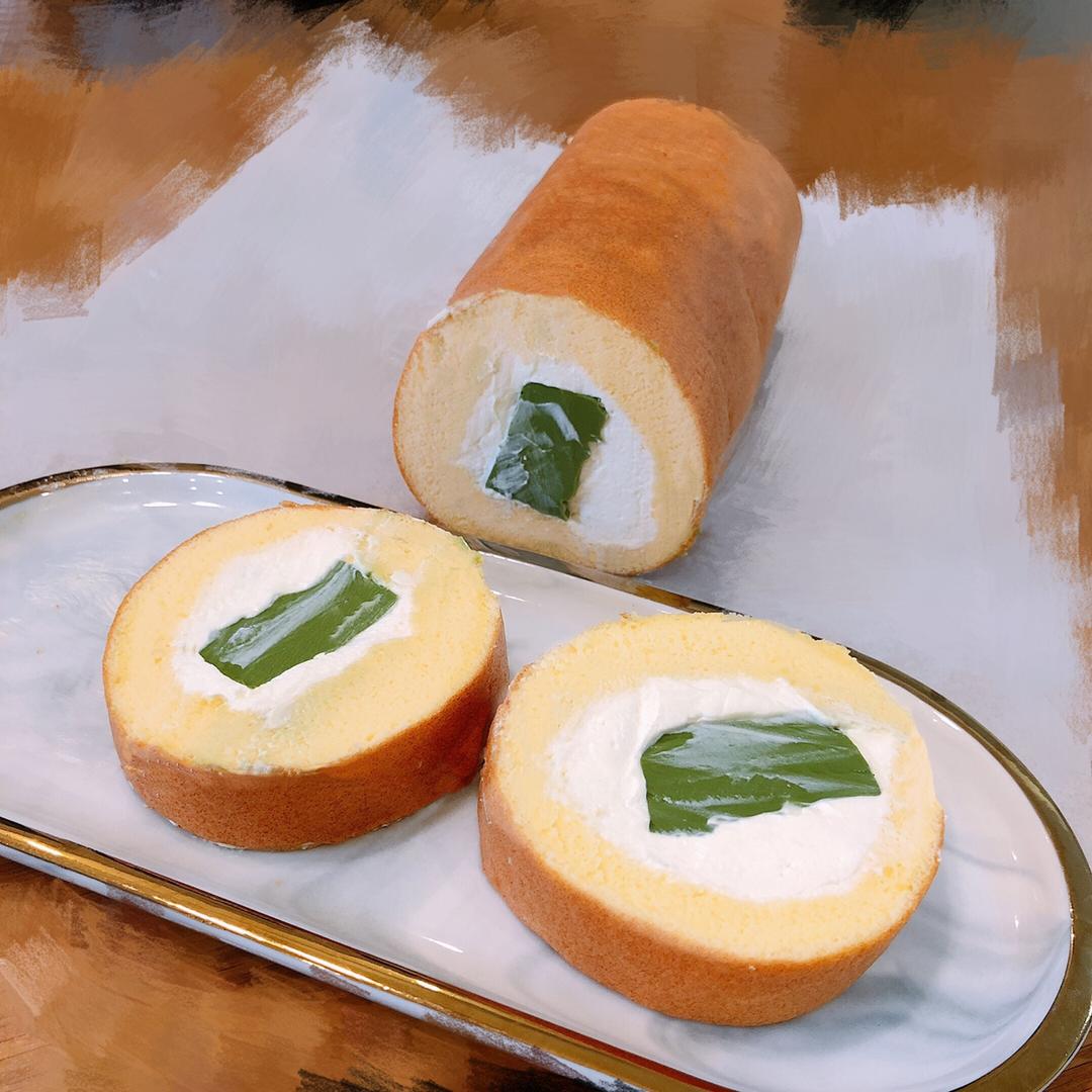 抹茶奶冻可可蛋糕卷