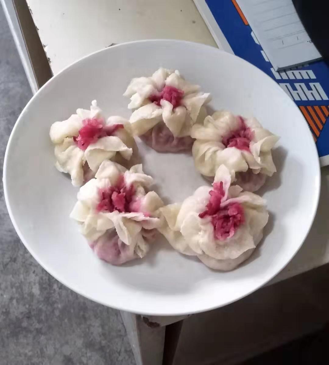 心里美萝卜烧麦（无油素食）的做法