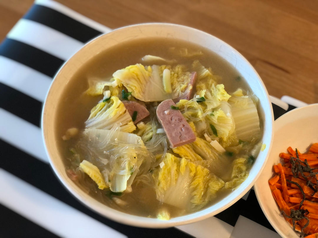 娃娃菜粉丝煲，低卡又鲜美