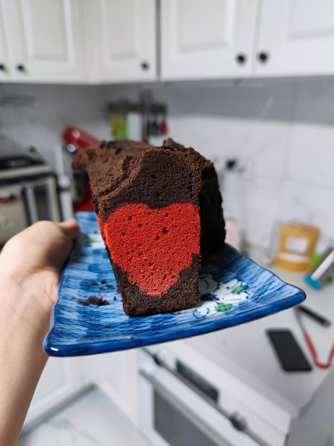 【情人节特辑】巧克力红心磅蛋糕