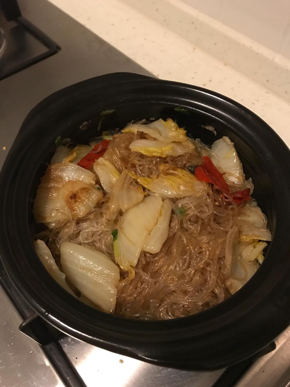 白菜肉末粉丝煲