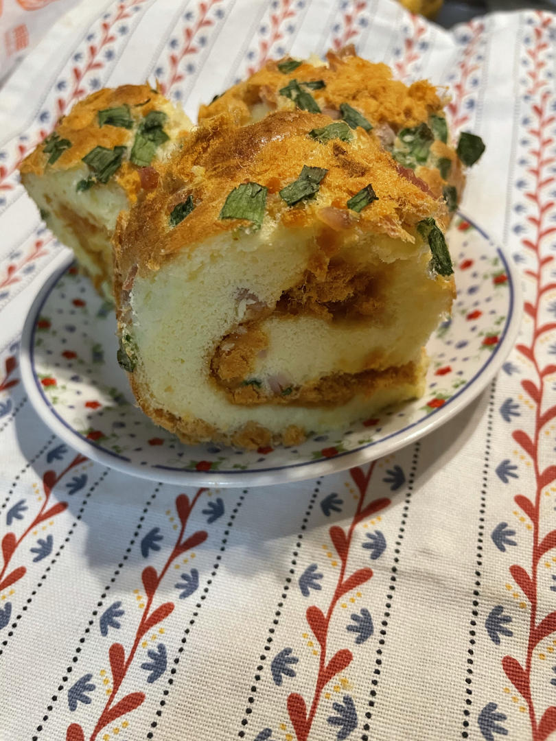 香葱肉松卷 面包肉松卷—水解法