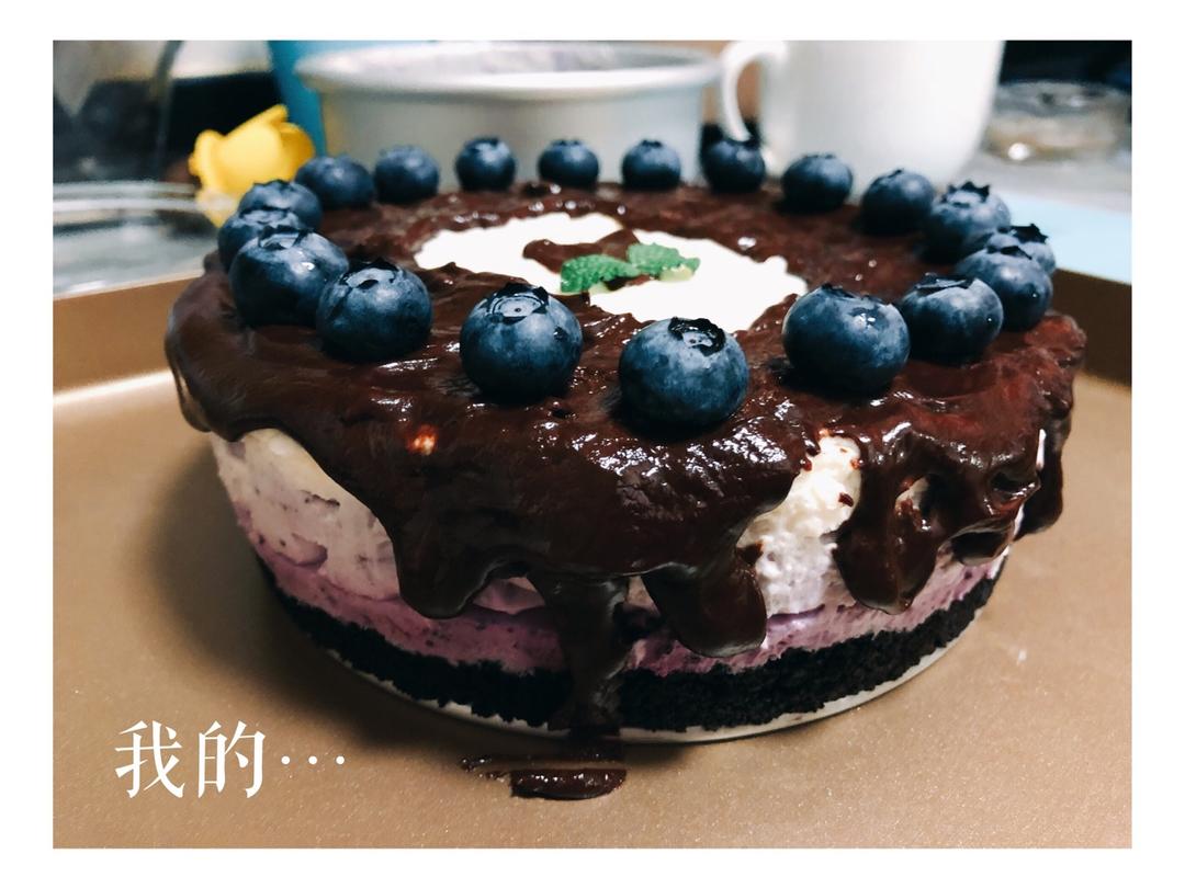 渐变蓝莓冻芝士蛋糕（免烤）