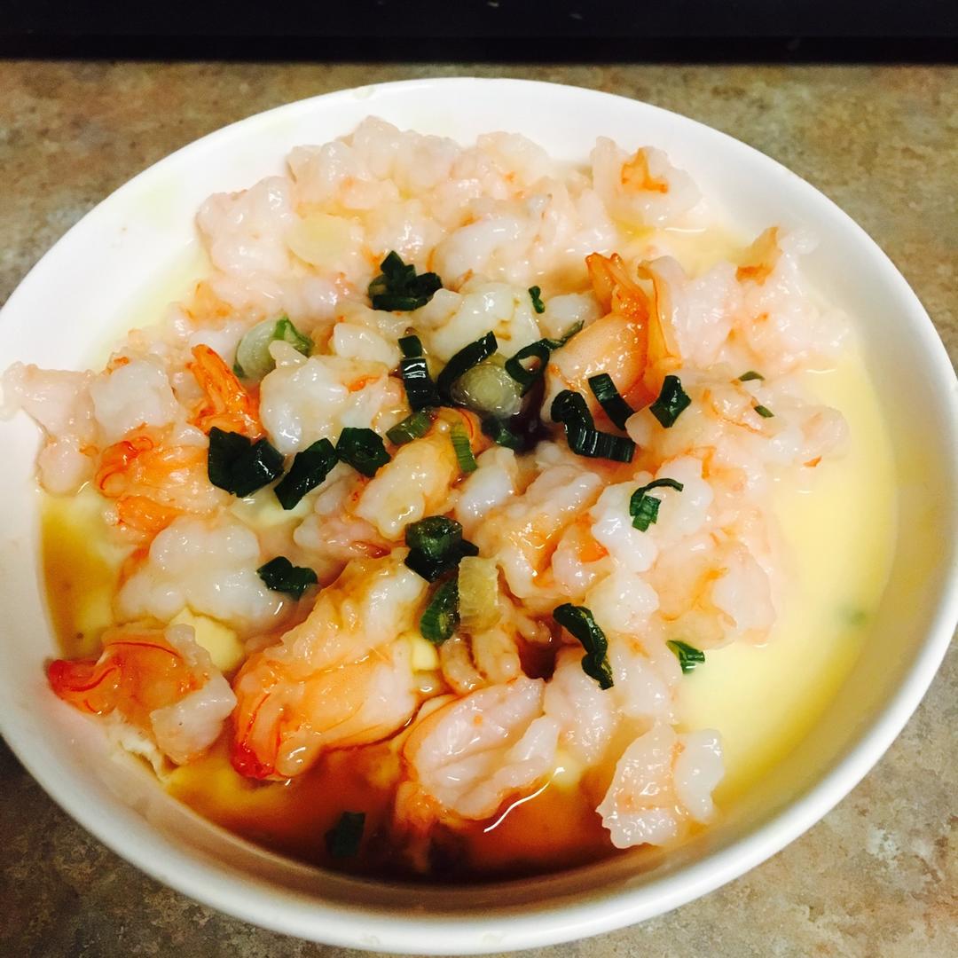 captain_pan做的虾仁豆腐蒸水蛋