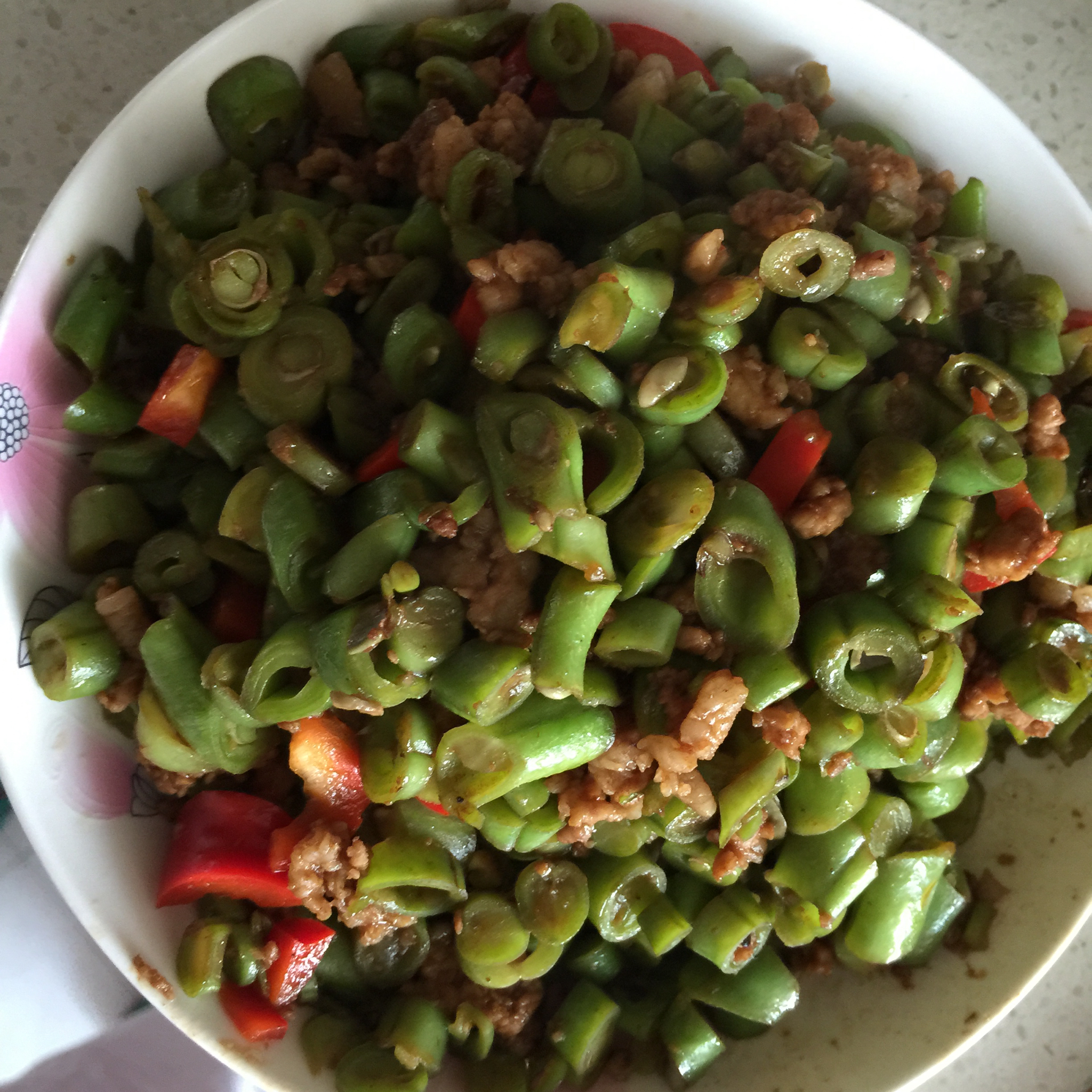 肉沫豆角下饭菜