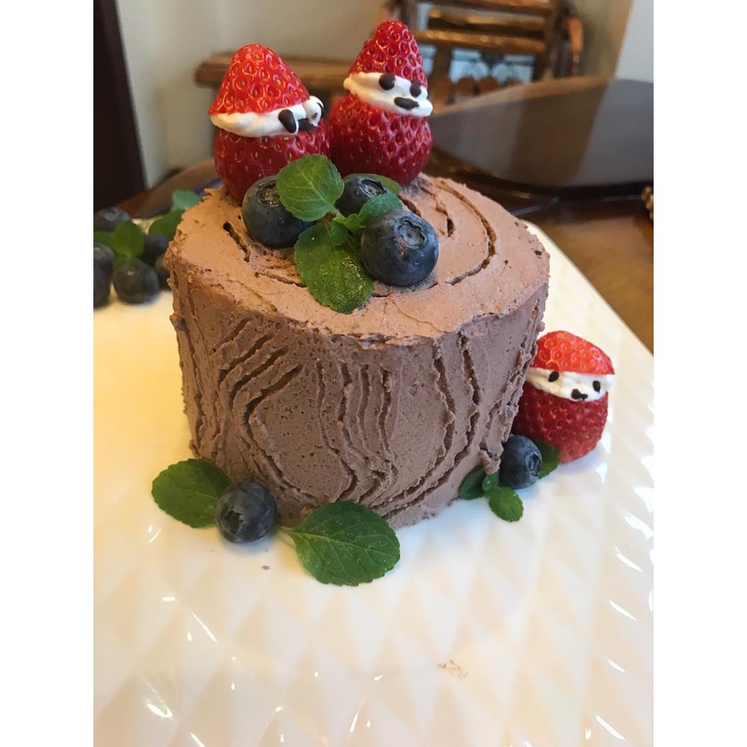 【欢乐圣诞伪树桩】巧克力榛子树桩蛋糕