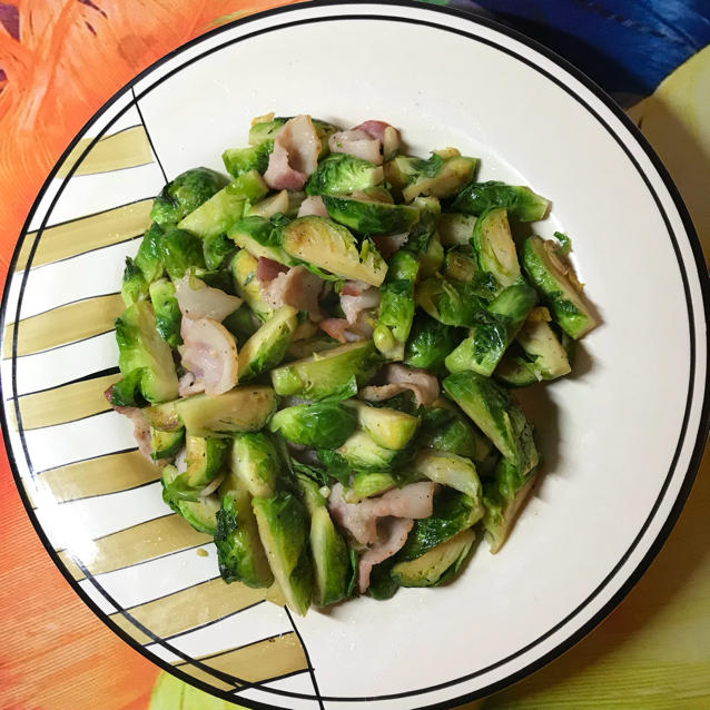 培根炒球芽甘蓝