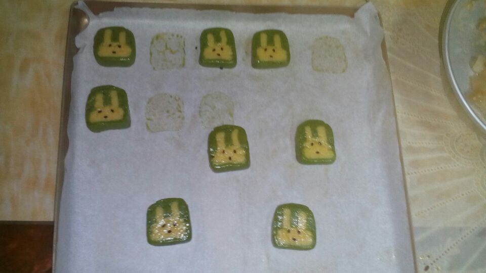 抹茶兔兔曲奇（比熊猫简单！超详细实物图+超良心手绘图）