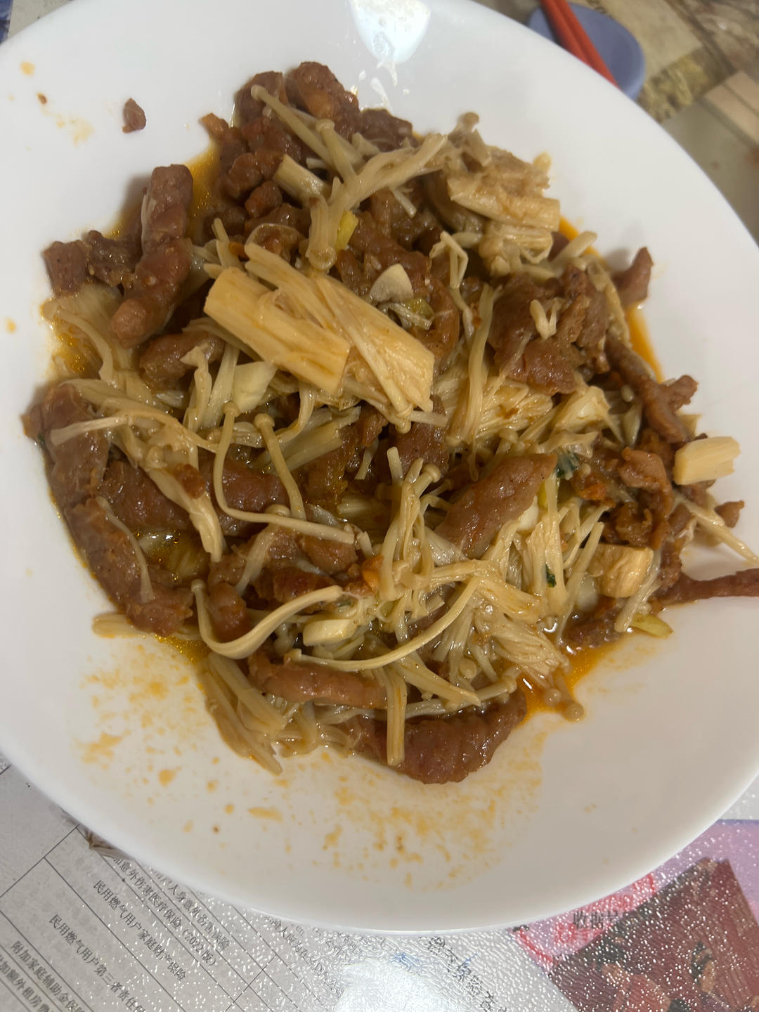 金针菇炒牛肉