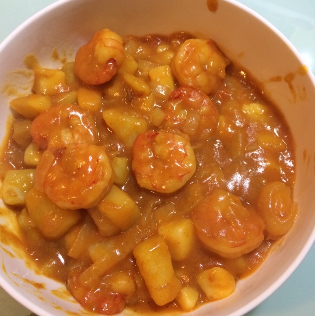 咖喱烩土豆番茄虾球