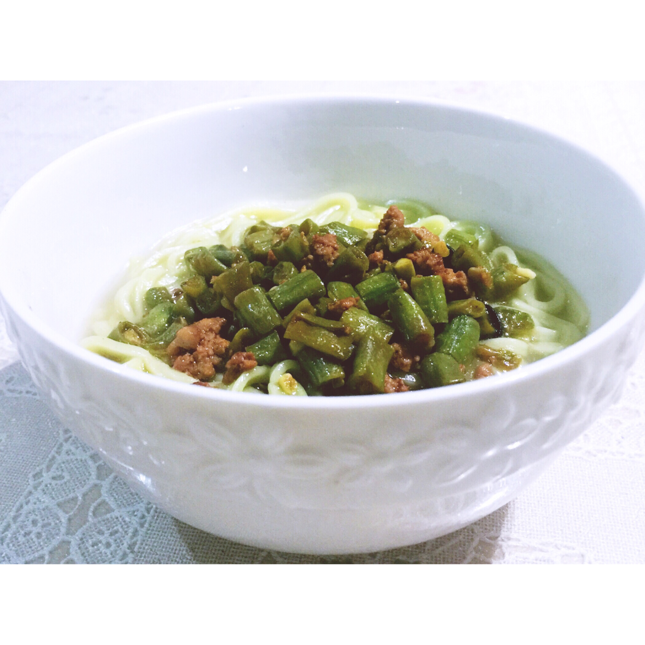 zz5evy做的肉末豆角盖浇面