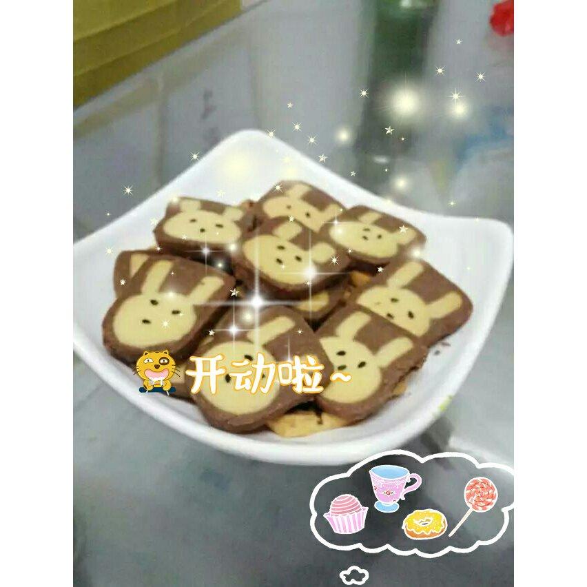 抹茶兔兔曲奇（比熊猫简单！超详细实物图+超良心手绘图）