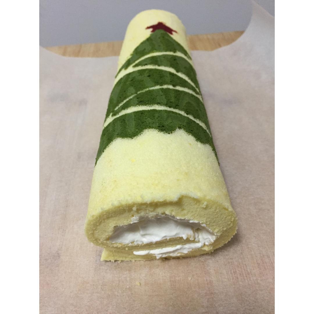 笨小猴子做的圣诞树蛋糕卷