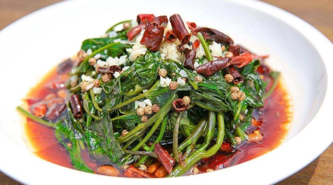 【空心菜】大厨教你炒青菜，有绝活！的做法