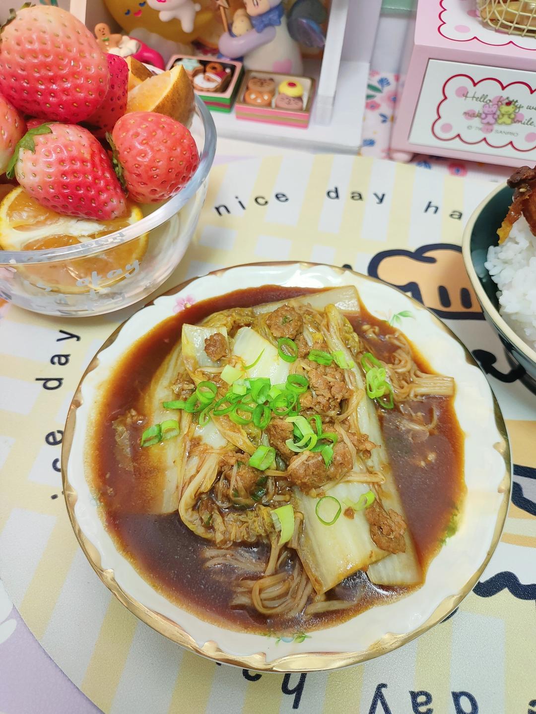 金针菇肉沫娃娃菜