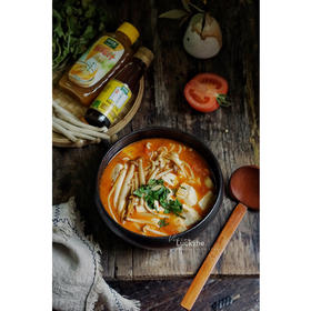 🍅番茄豆腐菌菇汤+太太乐鲜鸡汁芝麻香油