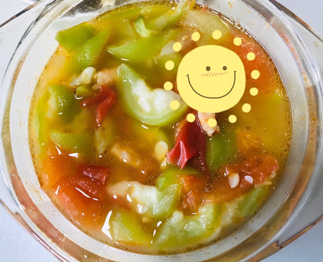 低卡番茄丝瓜汤的做法