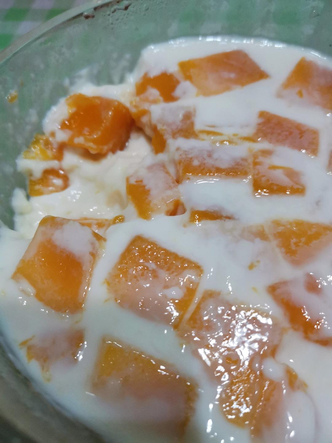 第一次就成功啦@牛奶芒果布丁