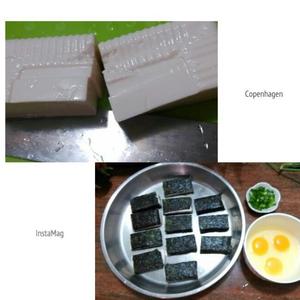 紫菜豆腐煎蛋的做法 步骤2
