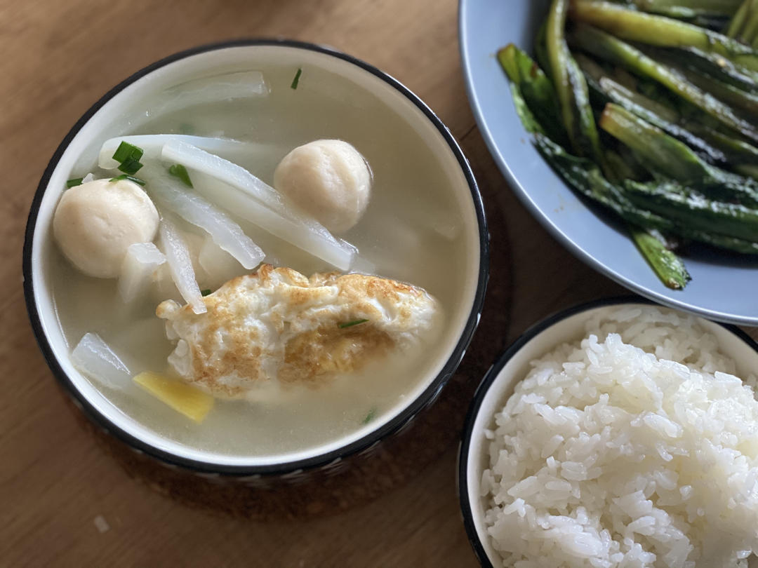 快手掉称白萝卜鸡蛋汤