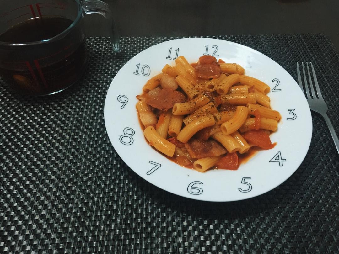 番茄培根笔尖意面