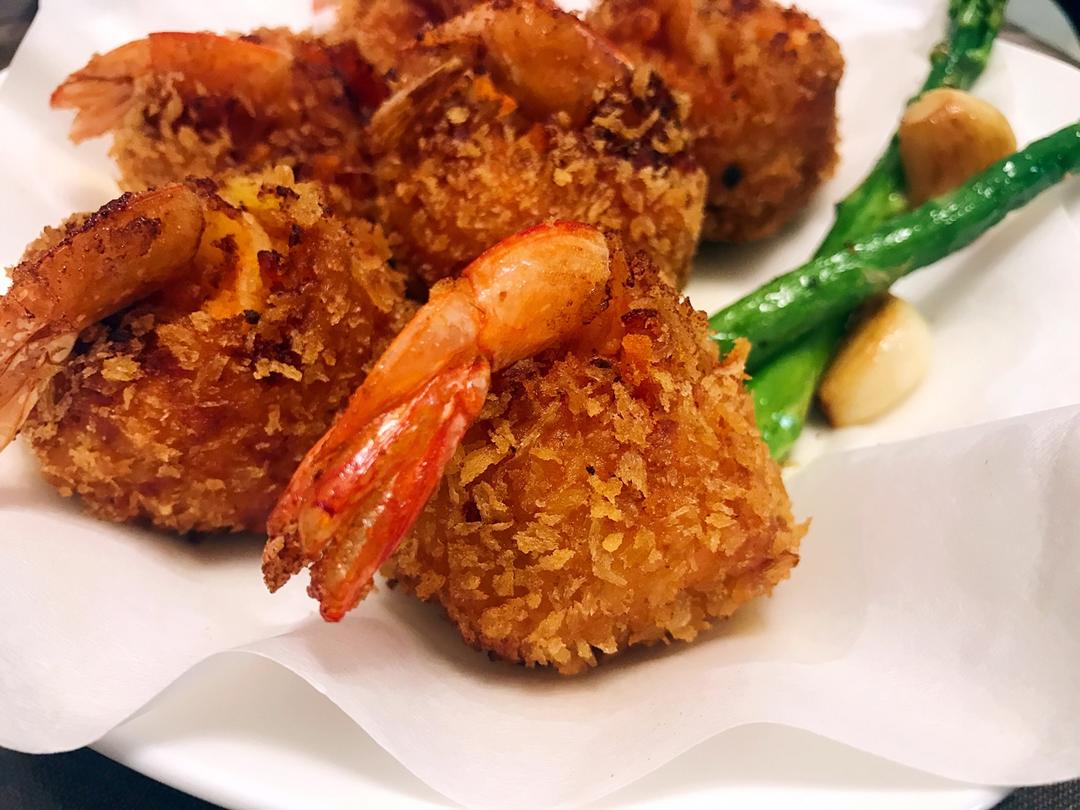 土豆泥鲜虾球