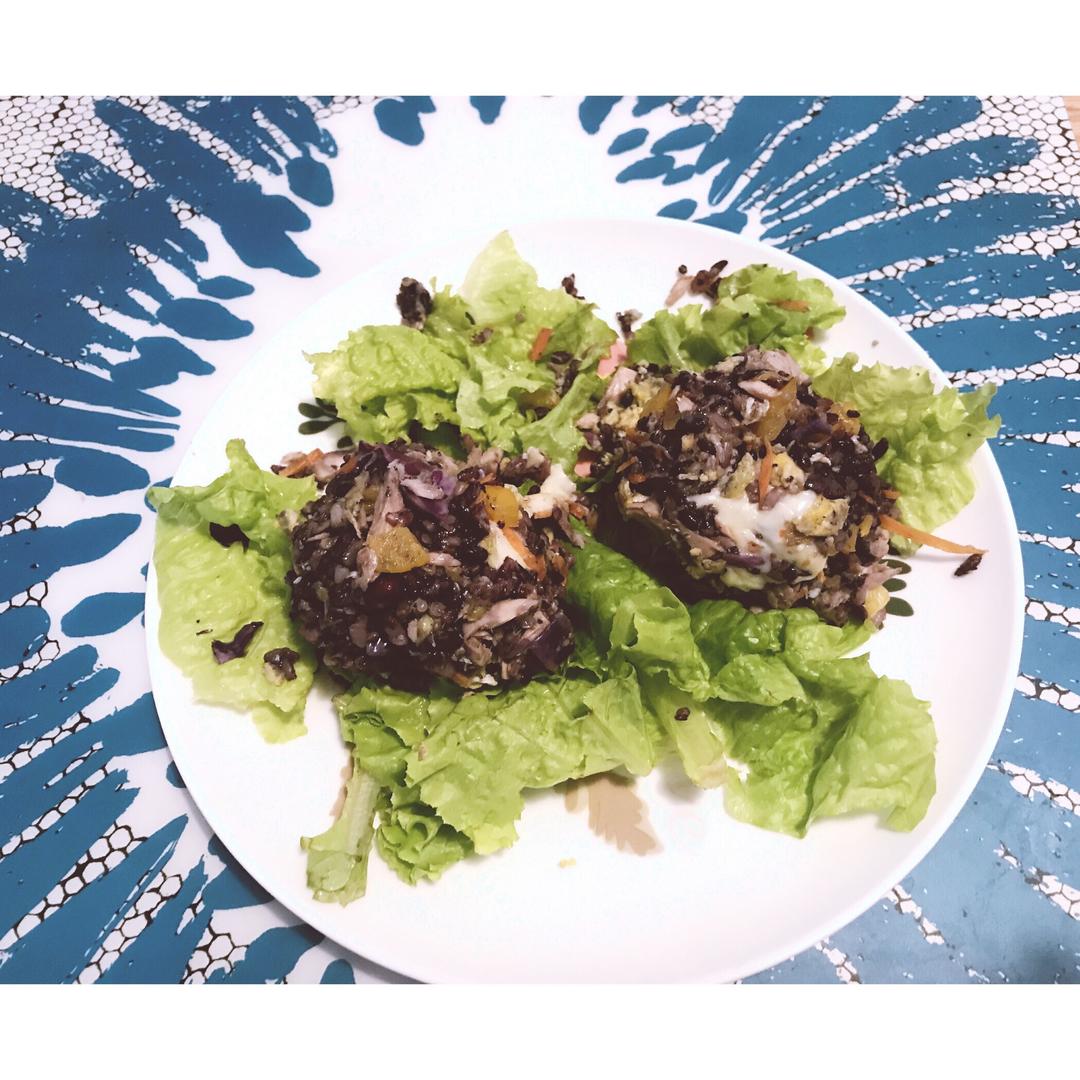 【减脂增肌】金枪鱼牛油果糙米藜麦烤饭团