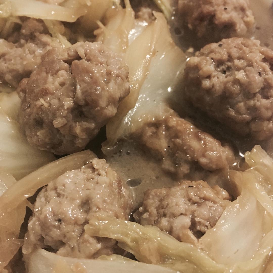 娃娃菜肉圆汤