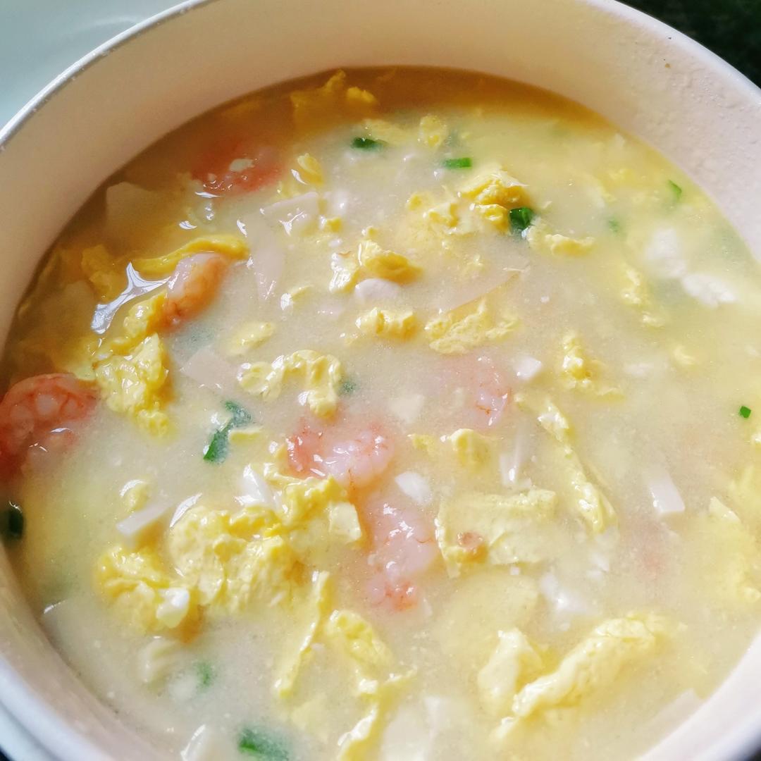 虾仁菌菇鸡蛋汤