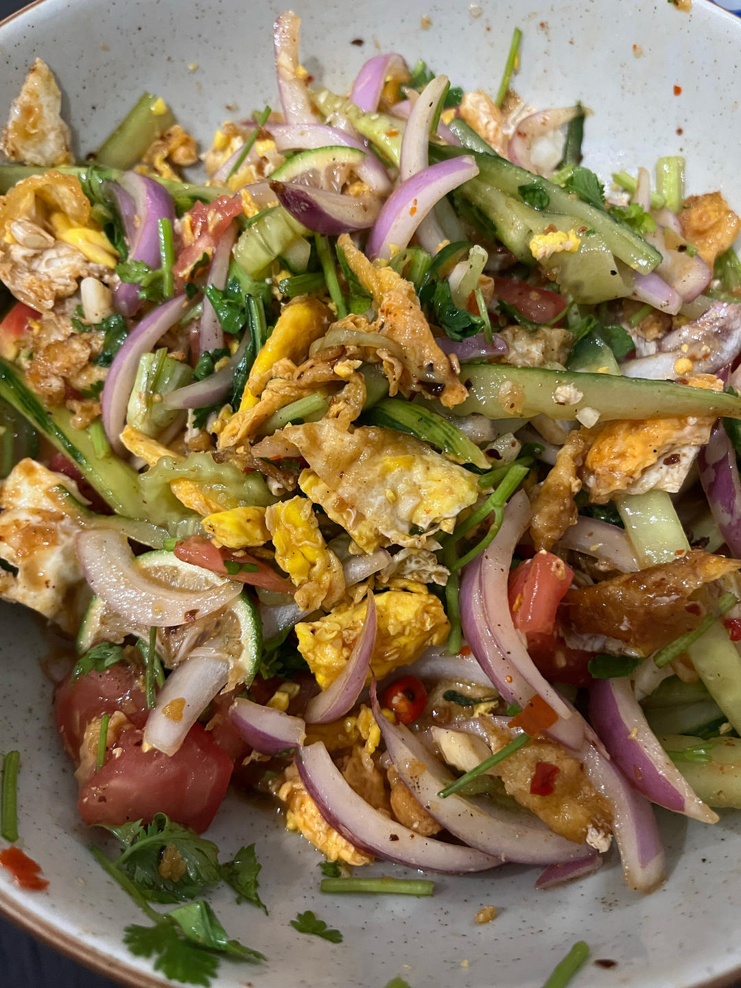 凉拌荷包蛋(香菜爱好者福音)