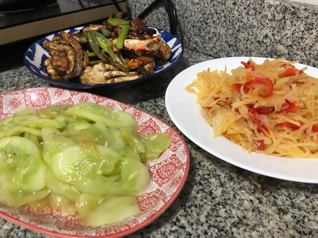 葱姜炒梭子蟹（very easy）