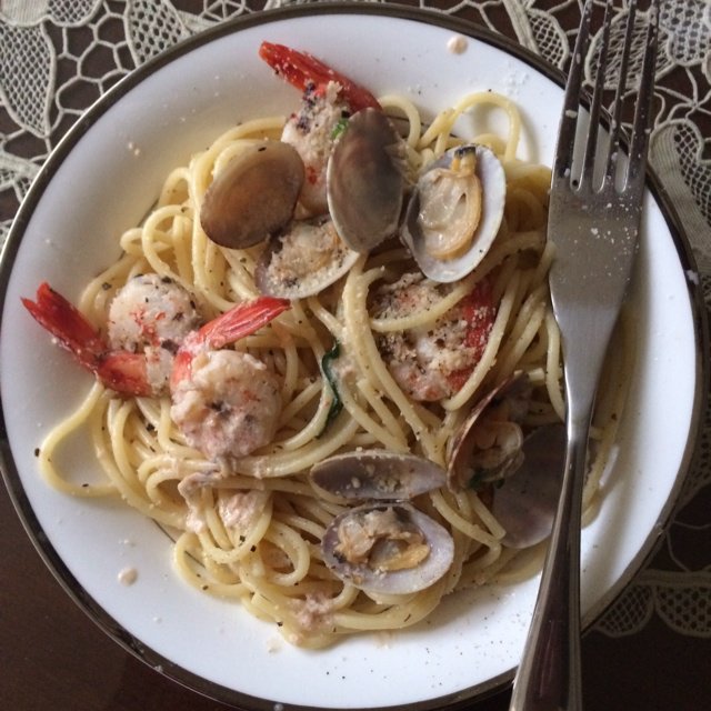 白汁海鲜意大利面