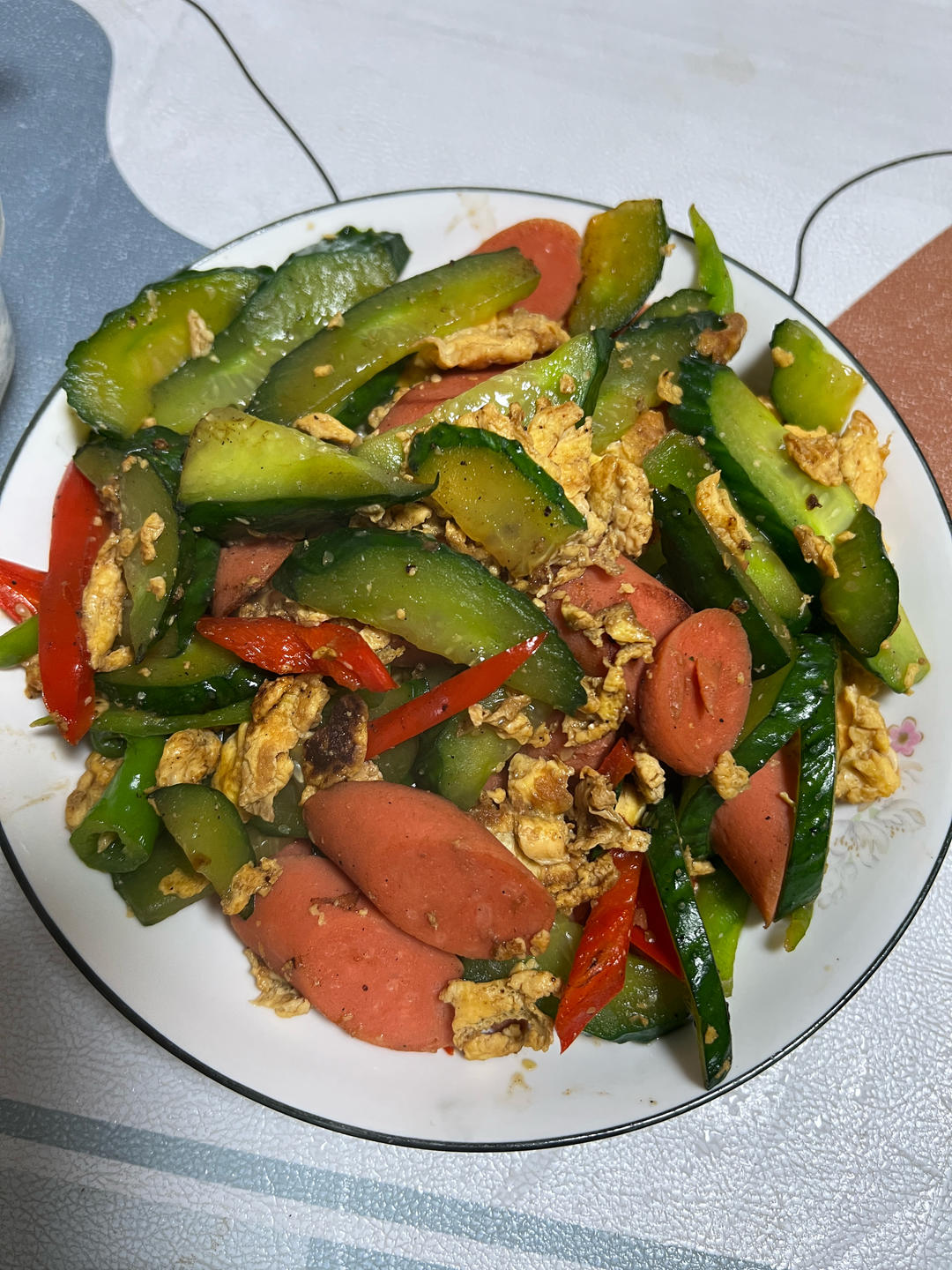 黄瓜鸡蛋炒火腿