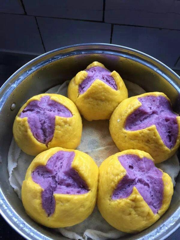 五彩开花馒头和面塑的做法