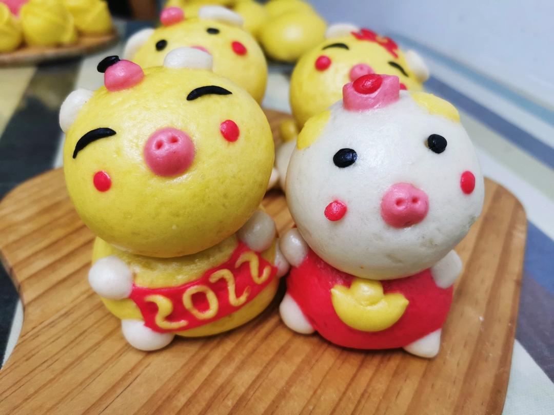 【卡通馒头&卡通包】猪猪情侣贺新春