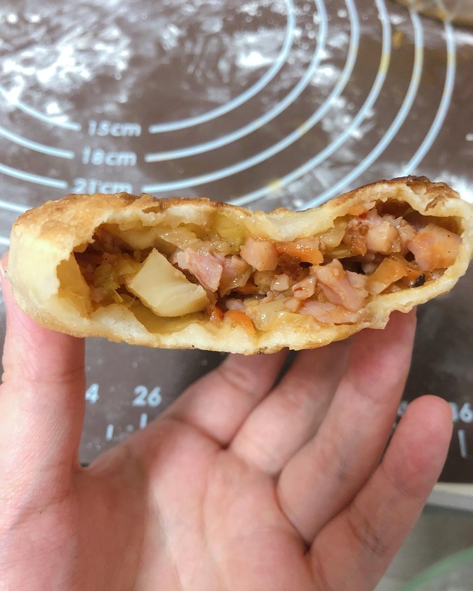 薄皮圆白菜素馅儿饼（无需擀面杖）