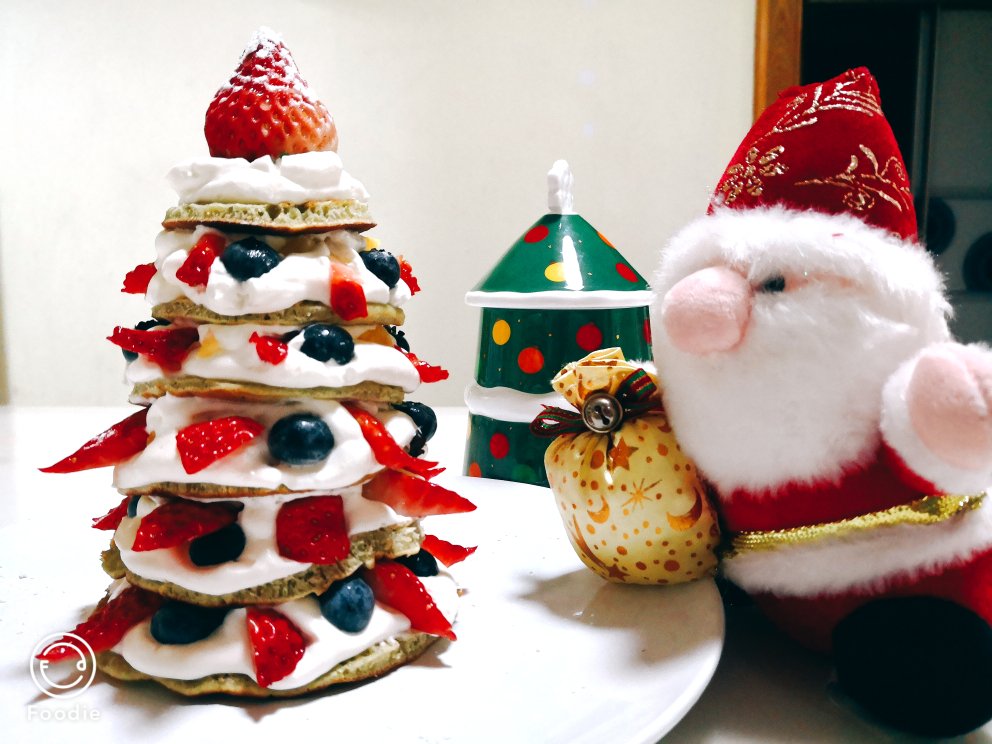 抹茶厚松饼圣诞树