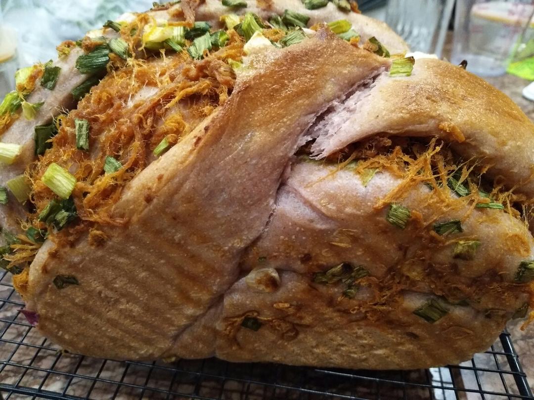 葱花肉松全麦紫薯吐司（低糖少油）