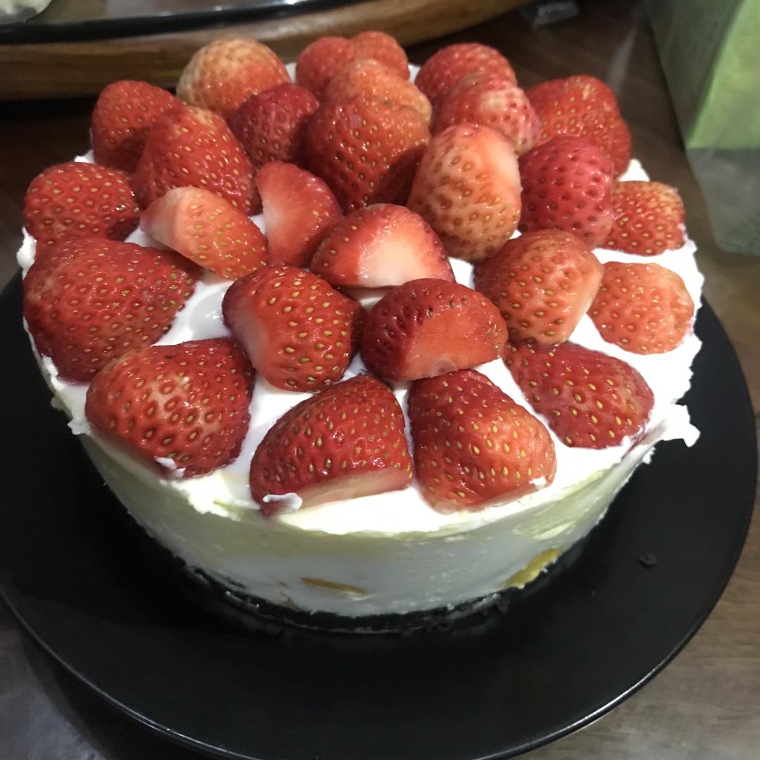 酸奶芒果慕斯蛋糕简易版（普通8寸活底）