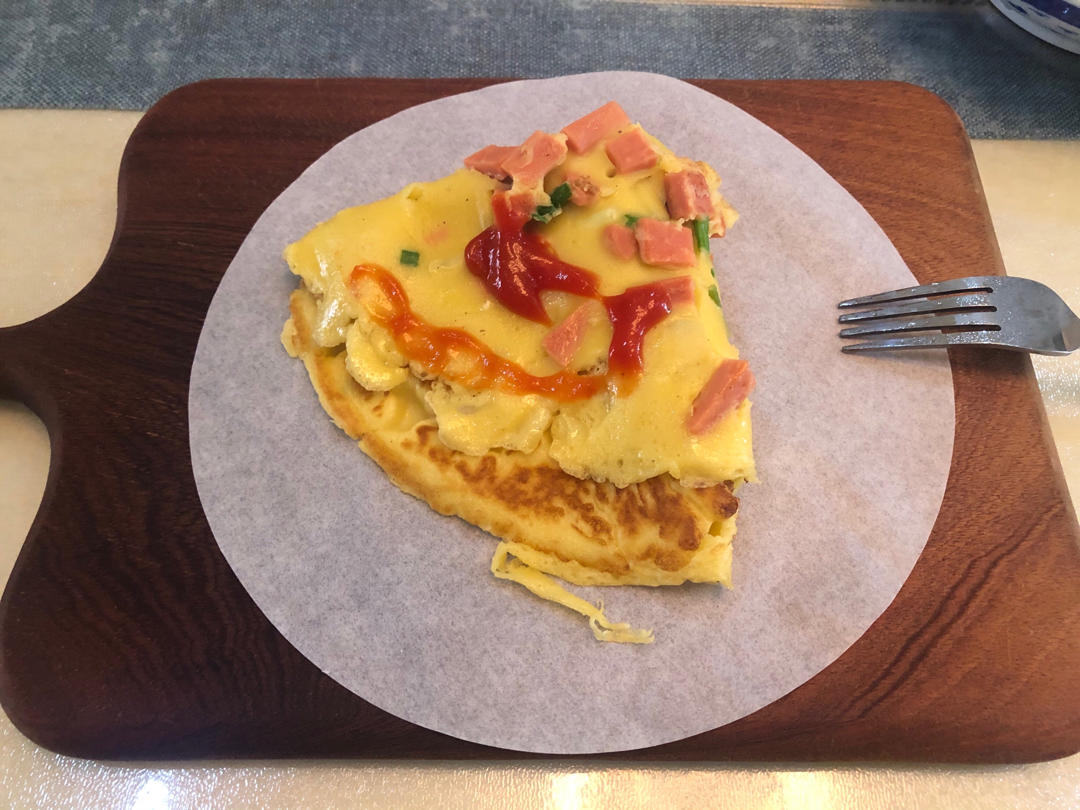 葱花火腿鸡蛋饼 快手营养早餐