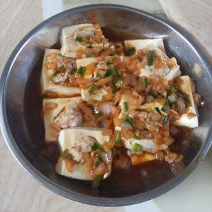 香煎豆腐包肉的做法 步骤7