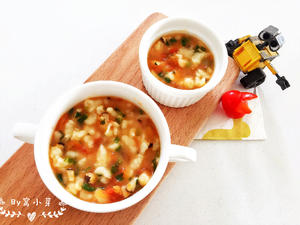宝宝辅食：西红柿蘑菇疙瘩汤—酸甜开胃，热乎乎喝下一大碗！8M+的做法 步骤13