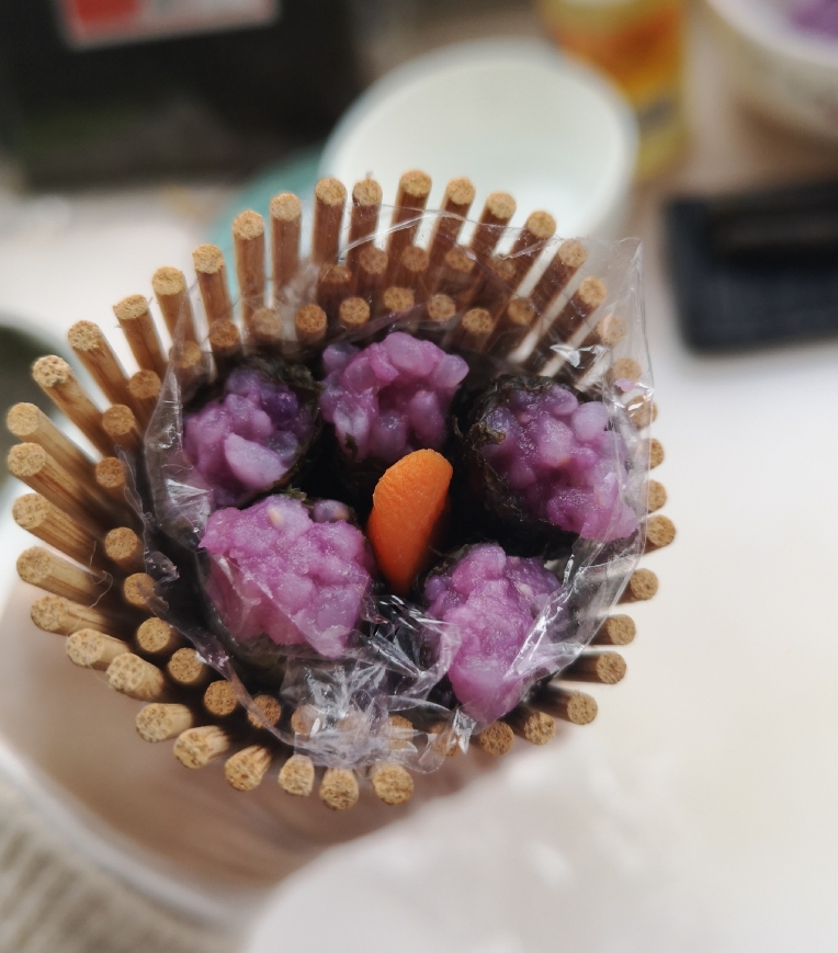 紫薯樱花寿司的做法 步骤9