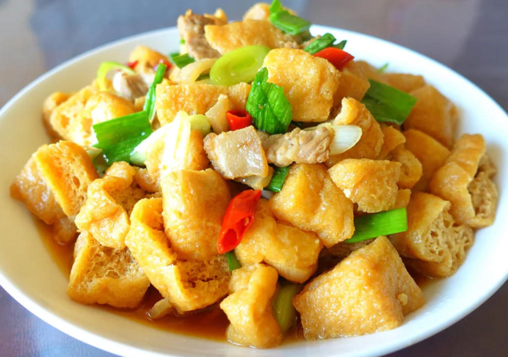 油豆腐炒五花肉