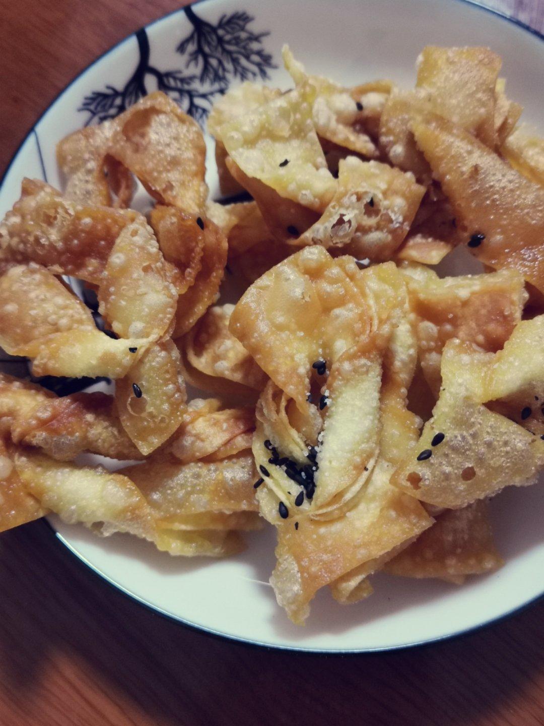 馄饨皮版椒盐排叉