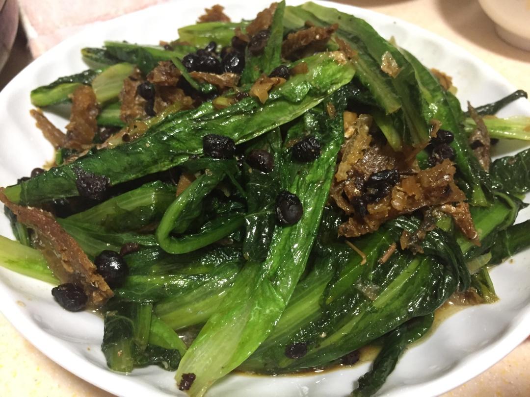 豆豉鲮鱼炒油麦菜